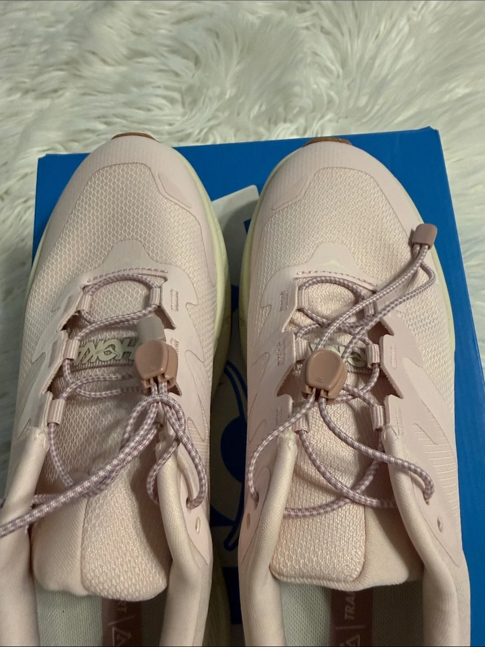 Hoka  Transport  Pale Pink /Lilac Trail Sneakers with Cream Midsole size 7